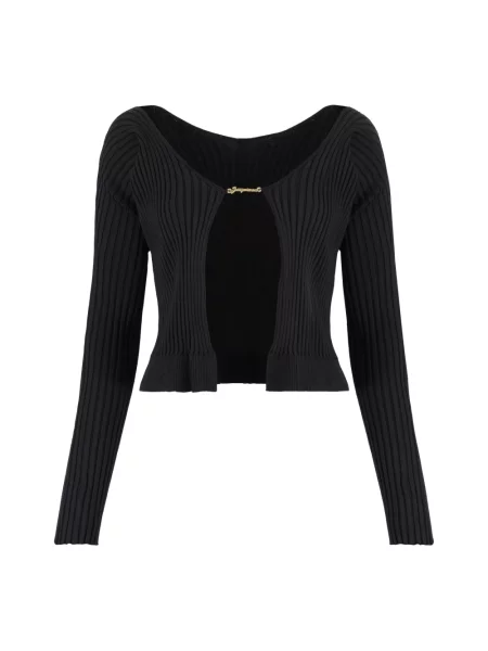 Dzianinowy długi sweter Jacquemus czarny