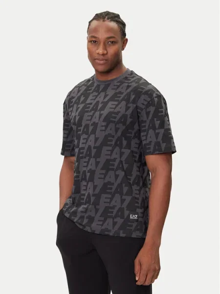 Тениска Emporio Armani с десен сиво