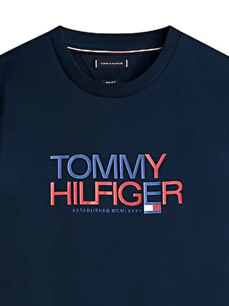 Tricou Tommy Hilfiger cu imagine albastru