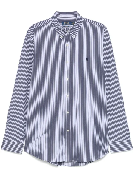 Pruhovaná plátěná košile Polo Ralph Lauren modrá