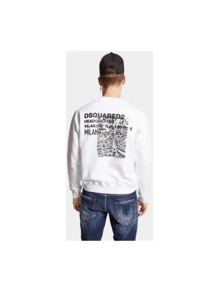 Bluza nierozpinana Dsquared2 z okrągłym dekoltem biała