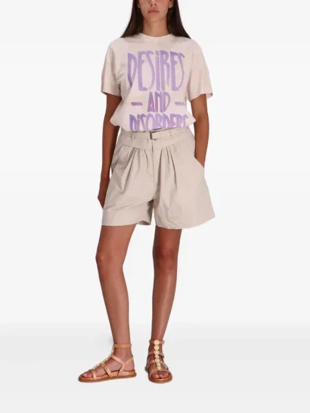 Pantaloni scurți Isabel Marant plisate maro