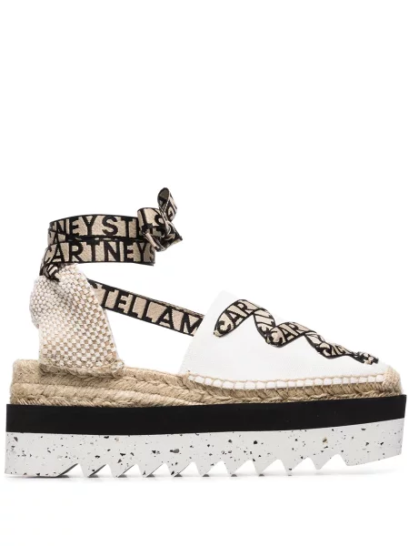 Еспадрили Stella Mccartney с връзки с дантела бяло