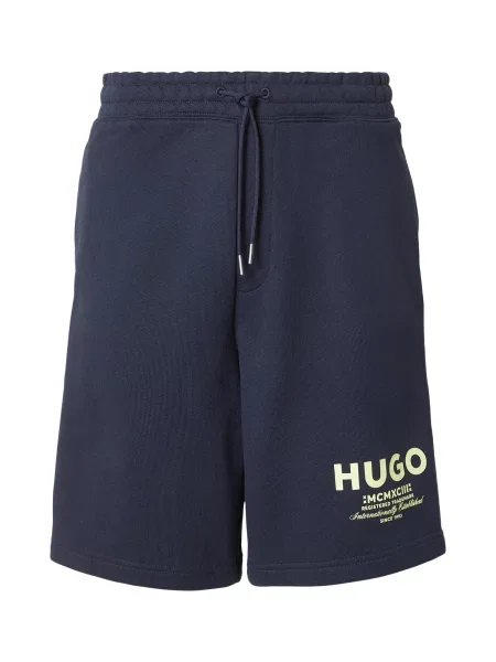 HUGO Pantaloni Nomario bleumarin / măr verde