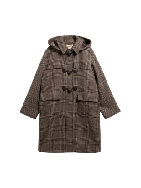 Płaszcz Barbour wełniany w kratę brązowy
