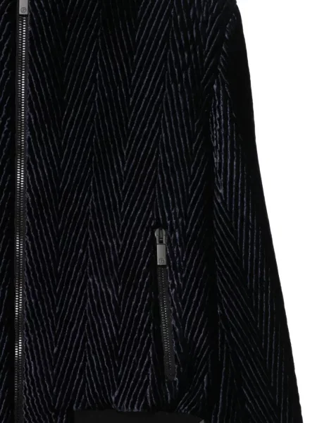 Geacă Giorgio Armani cu glugă cu model herringbone albastru