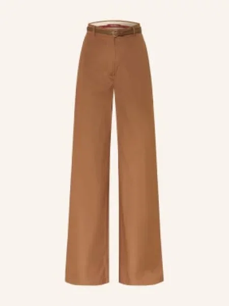 Max Mara Studio Spodnie Kobieta L Farea Trousers brązowy