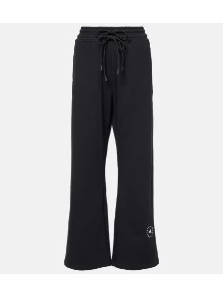Pantaloni de trening Adidas By Stella Mccartney din material terry negru