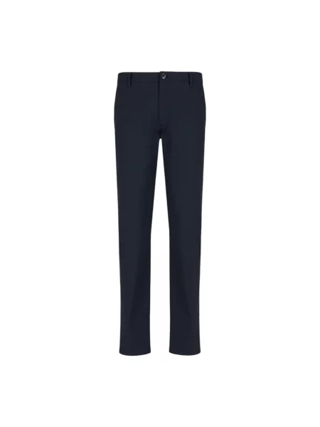 Spodnie Armani Exchange zwężane z logo wełniane niebieskie