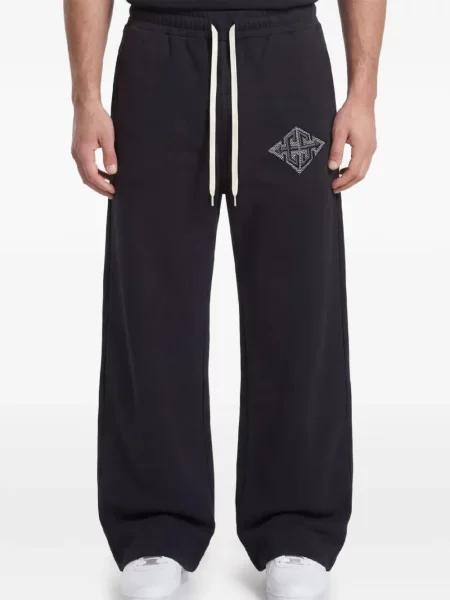 Pantaloni Exit Society cu imagine alergare cu cordon negru
