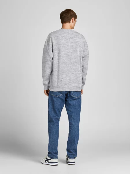 Světle šedá žíhaná mikina Jack & Jones Brink bílá