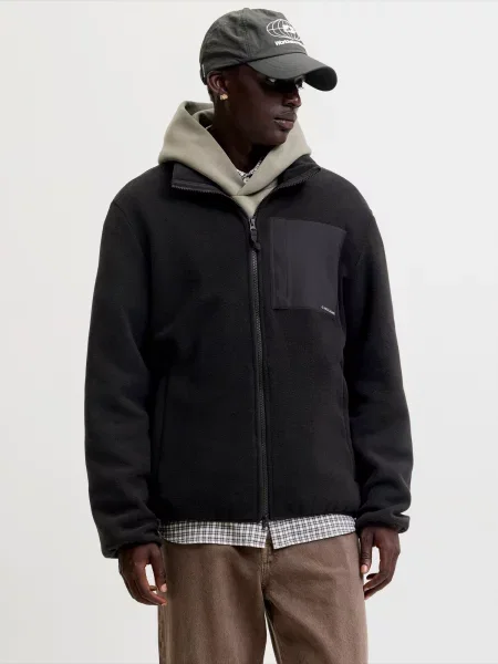 JACK & JONES Jachetă fleece JJEMason' negru