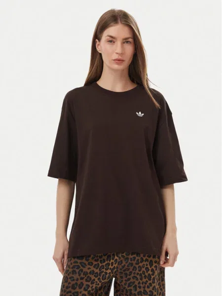 Adidas Marškinėliai Essentials Boyfriend Tamsiai ruda