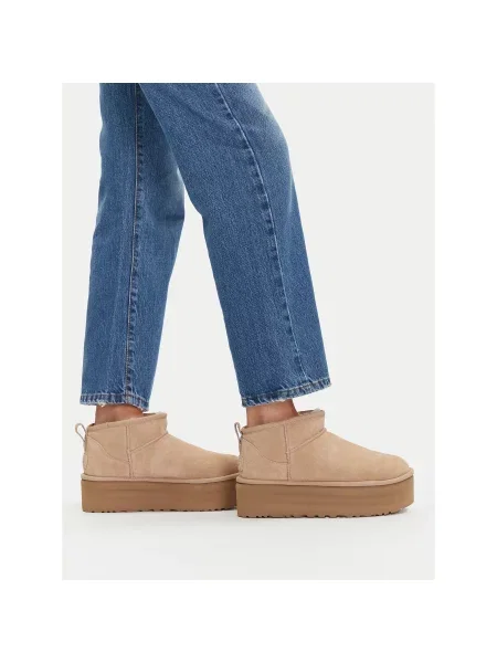 Škornji za sneg Ugg Classic Ultra Mini Platform bež