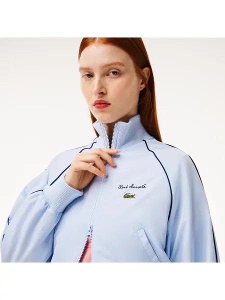 Lacoste Kurtka Dresowa Relaxed Fit Tafta W Romby niebieska