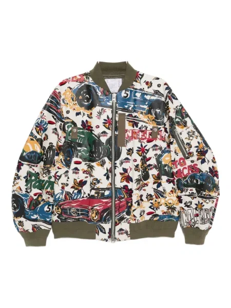 Bunda Sacai s potiskem s tropickým vzorem