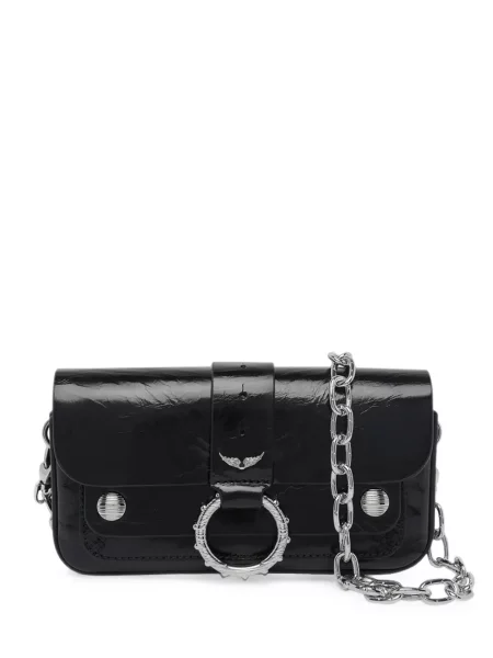 Colier Zadig&voltaire din piele cu bretele negru