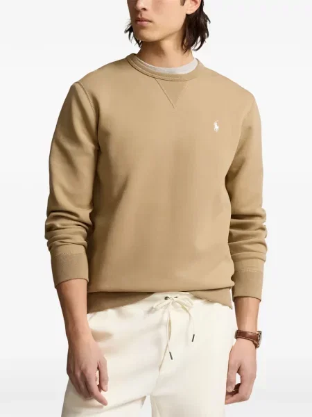 Tricou polo Polo Ralph Lauren cu glugă cu blană cu broderie roșu