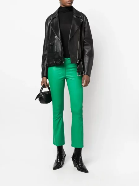 Decupat pantaloni Arma din piele verde