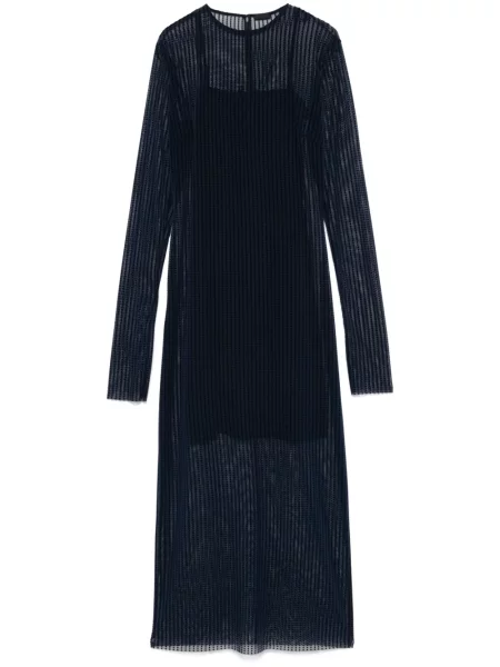 Sukienka midi Givenchy w grochy z siateczką do kolan niebieska