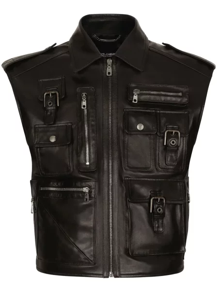 Vestă Dolce & Gabbana din piele negru