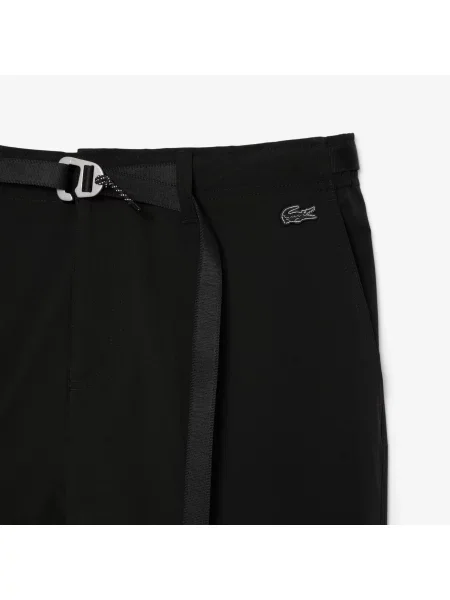 Lacoste Techniczne Spodnie Chino O Prostym Kroju czarne