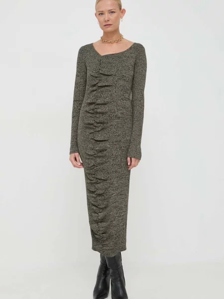 Сукня Notes du Nord maxi облягаюча зелений