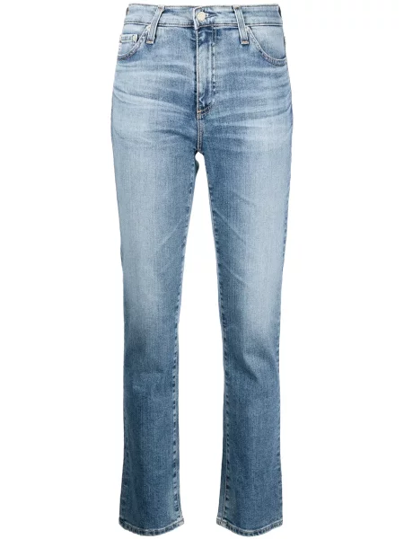 Blugi Ag Jeans cu talie înaltă albastru