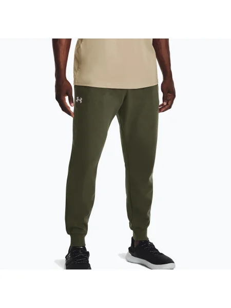 Pantaloni de antrenament pentru bărbați Under Armour Rival Fleece Joggers marină de la verde/alb alb