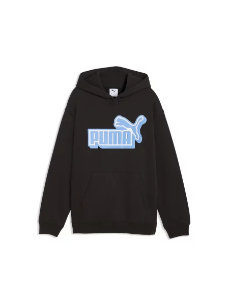 PUMA Młodzieżowa luźna bluza z kapturem Essentials Logo Lab Akcesoria czarny