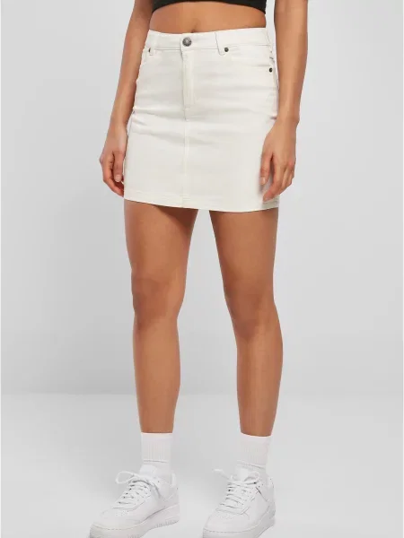 Fustă din denim Urban Classics stretch alb