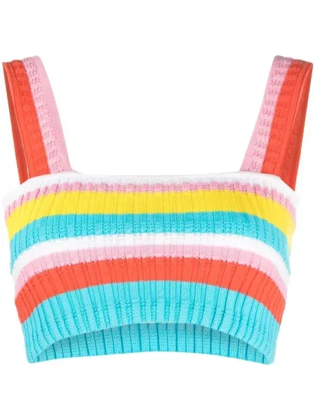 Top Solid & Striped o krotszym kroju prążkowany niebieski