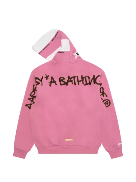 Hanorac cu glugă Aape By A Bathing Ape cu broderie roz