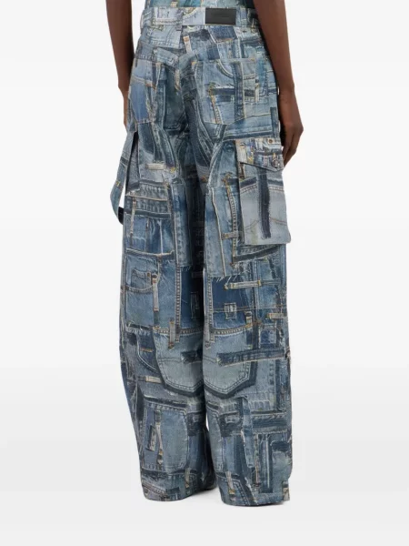 Pantaloni cargo Roberto Cavalli albastru