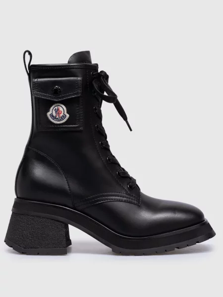 Шкіряні черевики Moncler чорні
