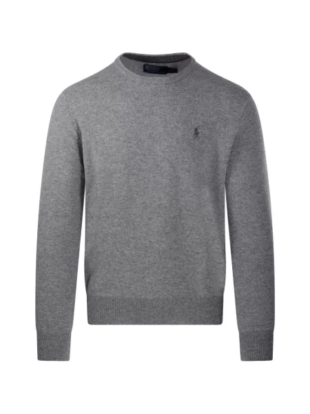 Lung pulover Polo Ralph Lauren cu broderie cu decolteu rotund albastru