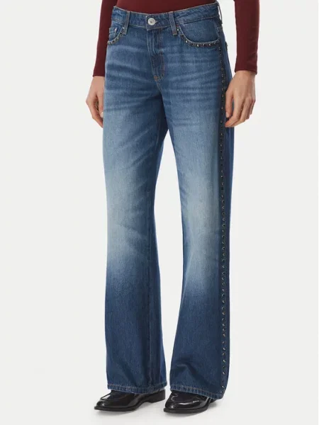 Guess Džinsai Wide Leg mėlyna
