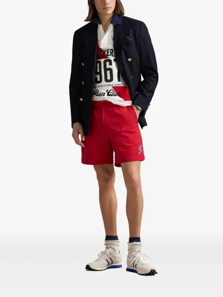 Pletene sportske kratke hlače Polo Ralph Lauren s printom bijela