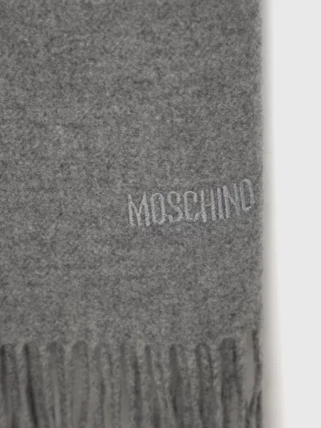 Вовняний шарф Moschino однотонний чорний