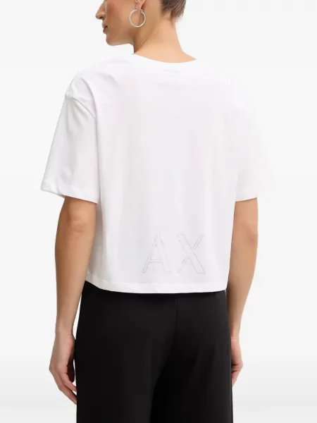Tricou Armani Exchange cu autograf alb