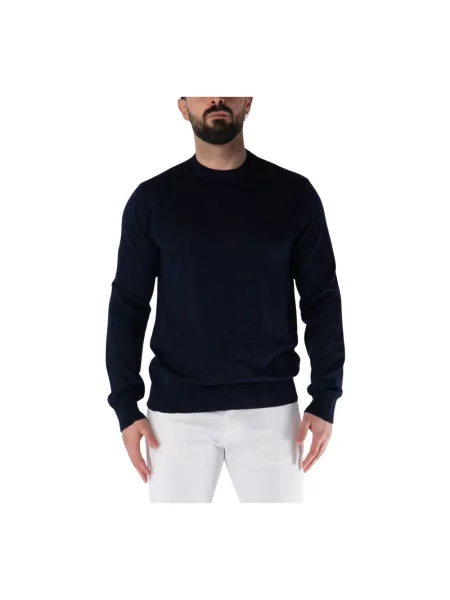 Sweter Golden Goose wełniany z logo niebieski
