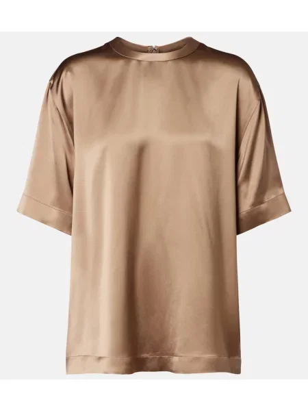 Tricou Toteme din satin maro