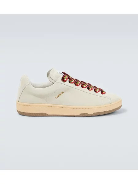 Sneakerși Lanvin din piele de căprioară alb