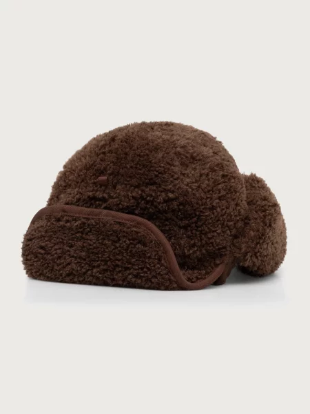 Kangol căciulă cu urechi FAUX SHEARLING UTILITY FLAP maro