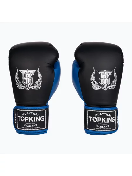 Rękawice bokserskie Top King Reborn Boxing Semi Leather black/blue czarne