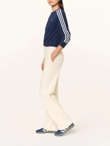 Pletené pletené kalhoty Adidas béžové