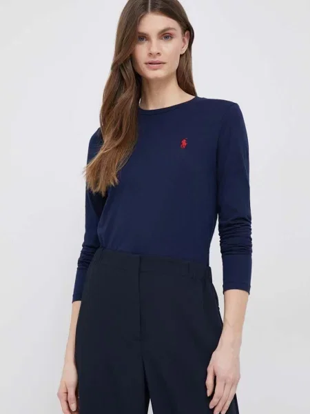 Блуза с дълги ръкави Polo Ralph Lauren тъмносиньо