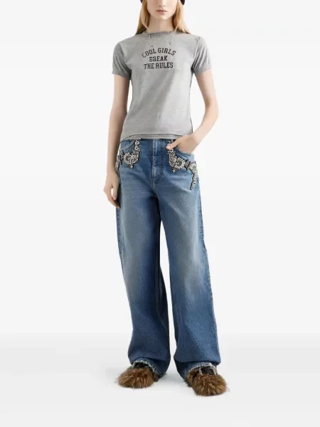 Tricou Dolce & Gabbana zdrențuiți gri