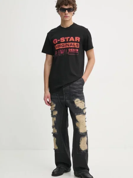 Футболка G-star Raw с принтом черная