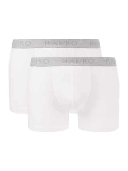 Obcisłe bokserki z detalami z logo w zestawie 2 szt. Hanro białe